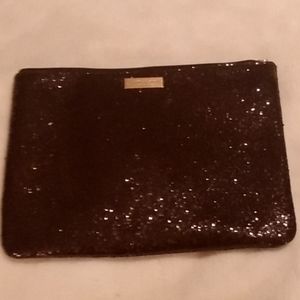 Black sequin Kate Spade cosmetic bag